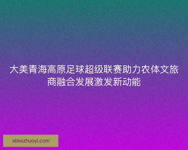 大美青海高原足球超级联赛助力农体文旅商融合发展激发新动能